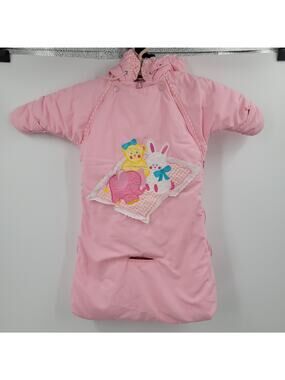 Climate Control car snow suit pink sz 0-6M yellow bear white bunny pink elephant